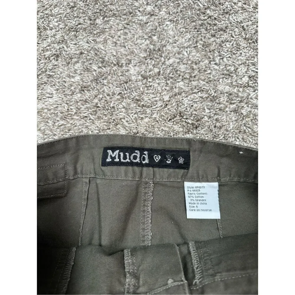 vintage y2k mudd mini mirco cargo skirt army green utility 5 grunge ring details